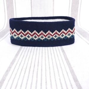 VTG Eddie Bauer Wool Ski Headband Ear Warmer Fair Isle Nordic Knit Made in USA